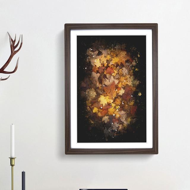 Fallen Leaves - Picture Frame Painting Print East Urban Home Size: 45cm H x 33cm W x 2cm D, Frame Option: Walnut Framed on Productcaster.