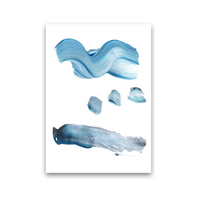 Light Blue Paint Strokes Art Print By Pixy Paper A3 / Oak Grain Ivy Bronx Format: Unframed, Size: 59.4cm H x 42cm W x 1cm D on Productcaster.