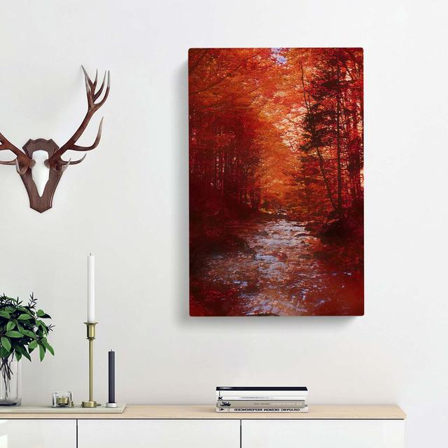 The Woodland Stream in Abstract - Wrapped Canvas Graphic Art Print East Urban Home Size: 76cm H x 50cm W x 3cm D on Productcaster.