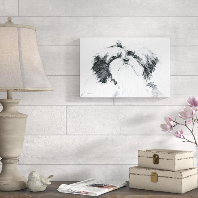 Flora Sitting Pretty by Avery Tillmon - Wrapped Canvas Drawing Print Three Posts Size: 30cm H x 46cm W x 3.8cm D on Productcaster.