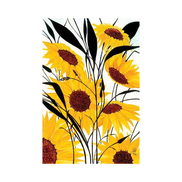 Sunflowers by Jan Matthews - Wrapped Canvas Graphic Art Brambly Cottage Size: 101.6cm H x 66.04cm W x 1.905cm D on Productcaster.