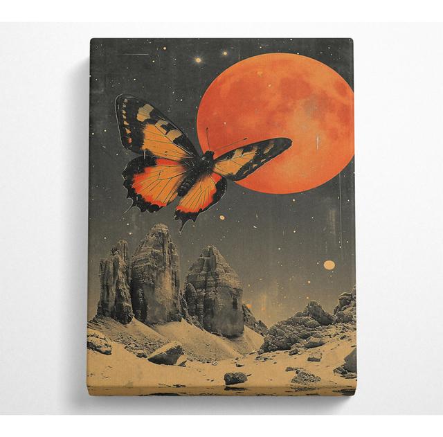 Martian Butterfly - Wrapped Canvas Art Prints Brambly Cottage Size: 106.6cm H x 66cm W x 10cm D on Productcaster.