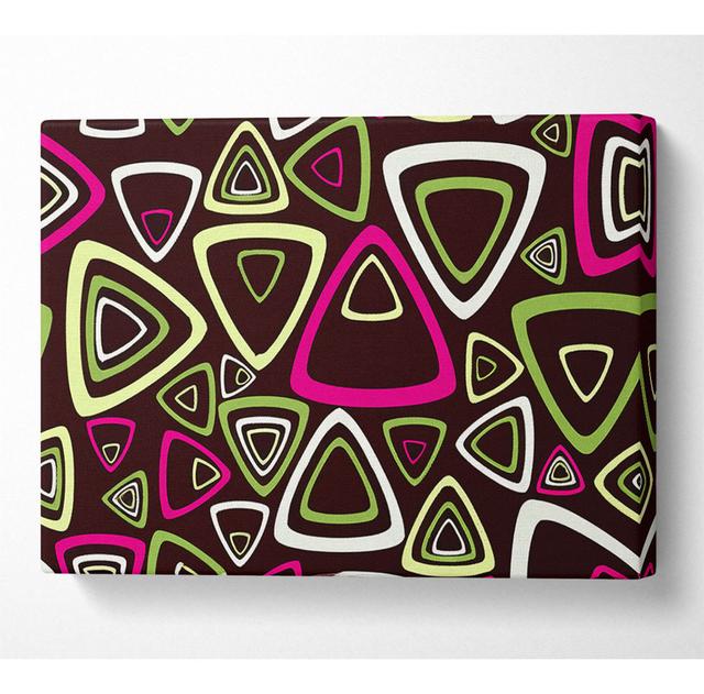 Triangle Infusion Pink - Wrapped Canvas Art Prints Latitude Run Size: 66cm H x 106.6cm W x 10cm D on Productcaster.