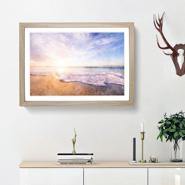 San Diego Beach - Picture Frame Painting Print East Urban Home Size: 33cm H x 45cm W x 2cm D, Frame Option: Oak Framed on Productcaster.