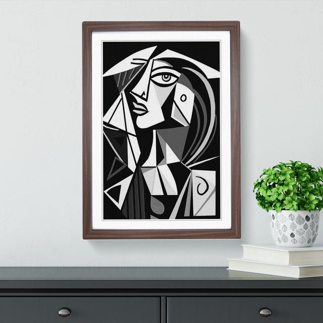 Pablo Picasso Line No.2 - Single Picture Frame Print on Wood Metro Lane Size: 34" H x 25" W x 2" D, Format: Walnut on Productcaster.