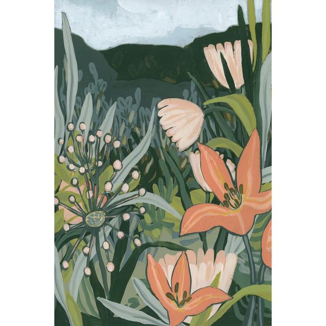 Spring Valley Blooms II by June Erica Vess - Wrapped Canvas Painting Print Marlow Home Co. Size: 91cm H x 61cm W on Productcaster.