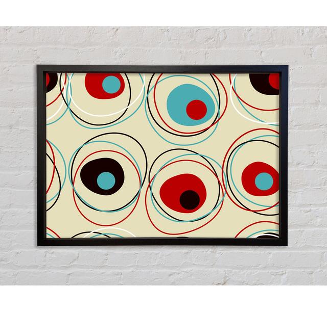 Oval Circles Framed Print Ivy Bronx Size: 59.7cm H x 84.1cm W x 3.3cm D, Format: Light Grey Framed Canvas on Productcaster.