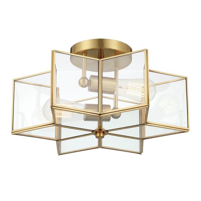 Ardito 2 - Light 41cm Unique/Statement Star Semi Flush Mount Fairmont Park Fixture Finish: Brass Dust on Productcaster.