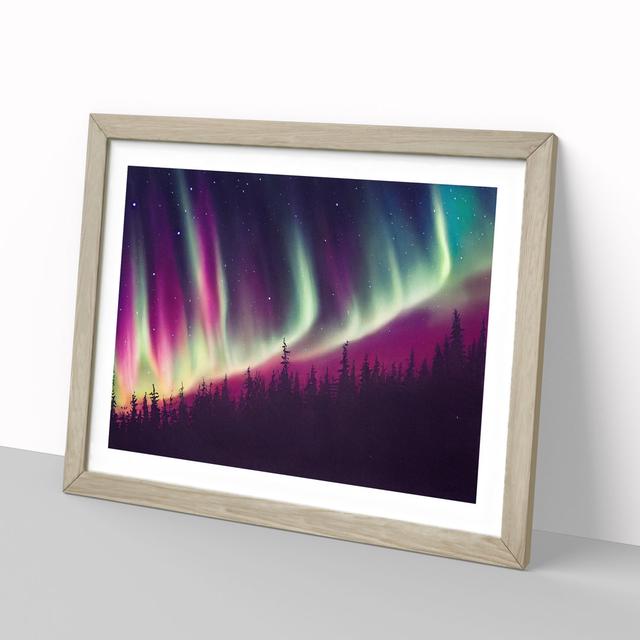 Watercolour Aurora Borealis Vol.2 - Picture Frame Painting Alpen Home Frame Colour: Oak Framed, Size: 34cm H x 46cm W x 2cm D on Productcaster.