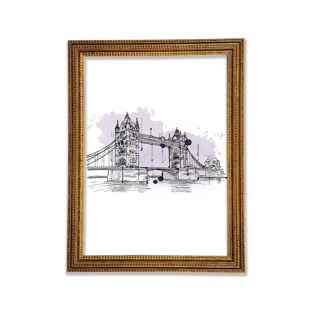 Tower Bridge Outline 6 - Print Rosalind Wheeler Size: 59.7cm H x 42cm W x 3cm D on Productcaster.