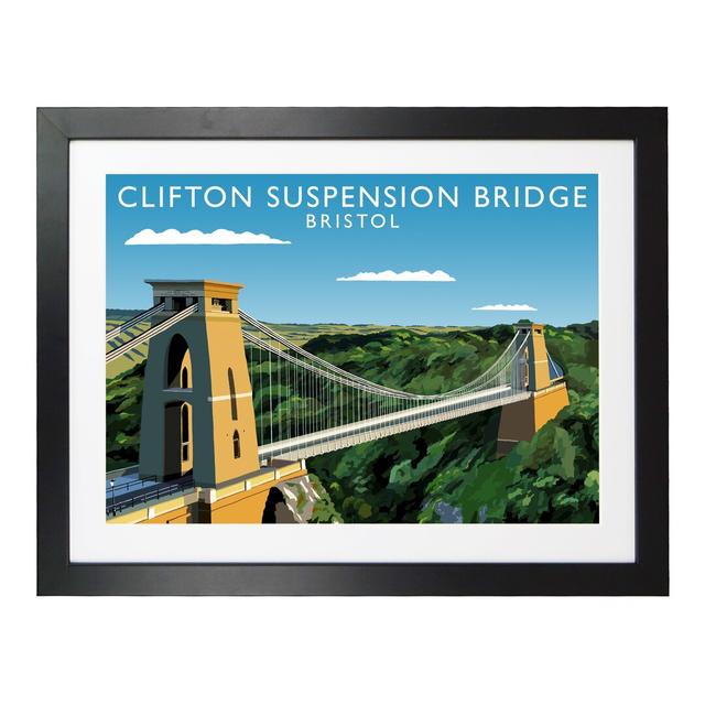 Clifton Suspension Bridge by Richard O'Neil - Graphic Art Print on Paper George Oliver Format: Black Wood Frame, Size: 44 cm H x 54 cm W x 2.2 cm D on Productcaster.