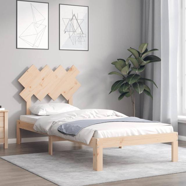 Bed Frame with Headboard Alpen Home Size: European Single (90 x 200 cm), Colour: Brown on Productcaster.