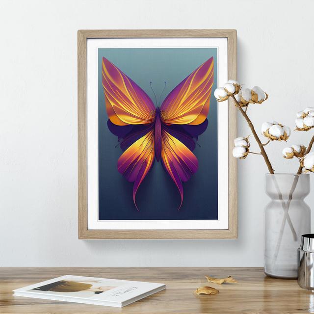 Beautiful Butterfly - Picture Frame Graphic Art 17 Stories Frame Colour: Oak Framed, Size: 34cm H x 25cm W x 2cm D on Productcaster.