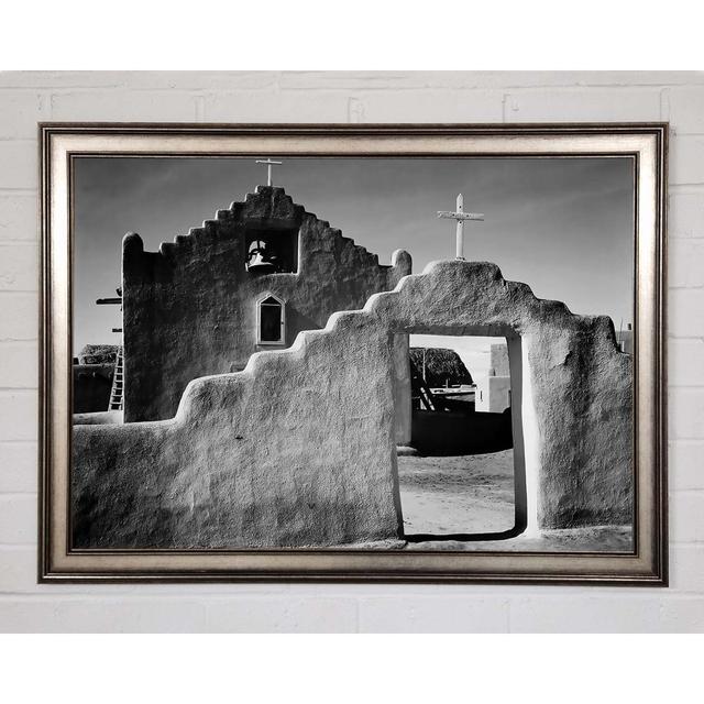 Ansel Adams Church In Taos Pueblo New Mexico 2 Framed Print Ebern Designs Size: 21cm H x 29.7cm W x 1.5cm D, Format: Gunmetal Framed Paper on Productcaster.