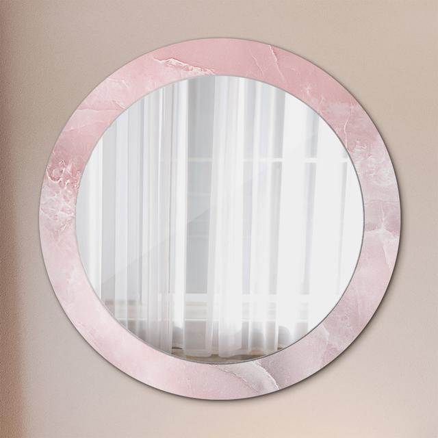 Huldar Round Glass Framed Wall Mounted Accent Mirror in Pink East Urban Home Size: 70cm H x 70cm W on Productcaster.