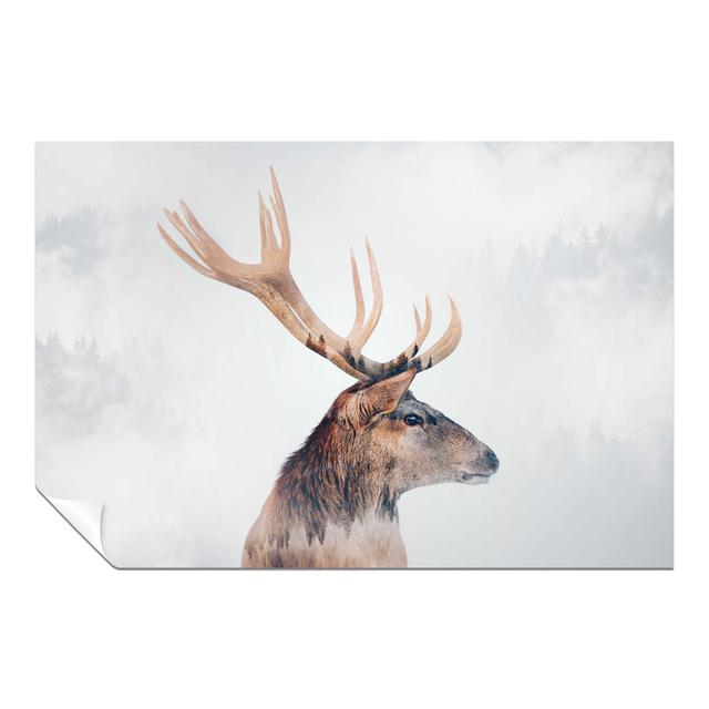 Deer In A Foggy Forest - No Frame Print Panther Print Size: 91cm H x 61cm W on Productcaster.