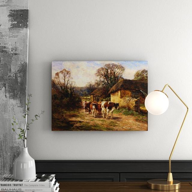 By the Barn by Charles James Adams - Unframed Art Print on Canvas East Urban Home Size: Medium on Productcaster.