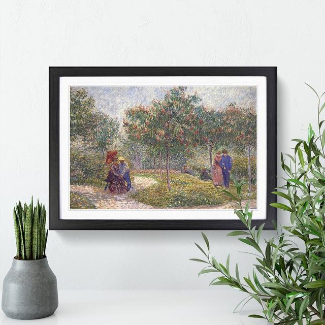 Garden with Courting Couples by Vincent Van Gogh - Picture Frame Painting East Urban Home Frame Option: Black Framed, Size: 48cm H x 65cm W x 2cm D on Productcaster.