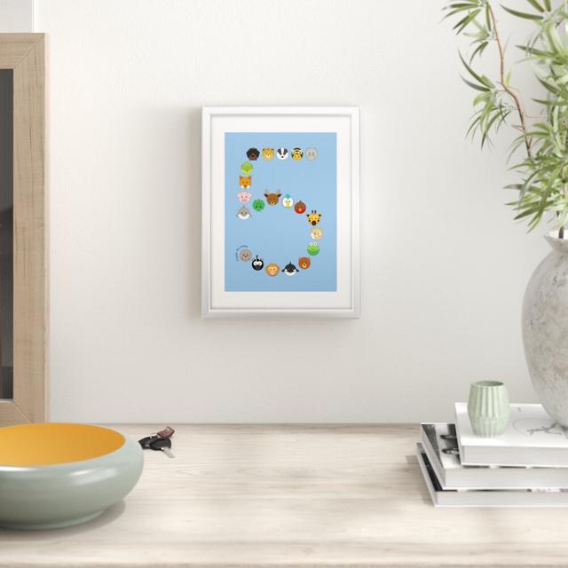 Animaru Number 5 Framed Graphic Art East Urban Home Frame Colour: White on Productcaster.