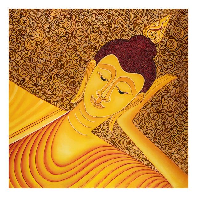 Shanghai Buddha - Wrapped Canvas Graphic Art Print East Urban Home Size: 60 L x 60 B on Productcaster.