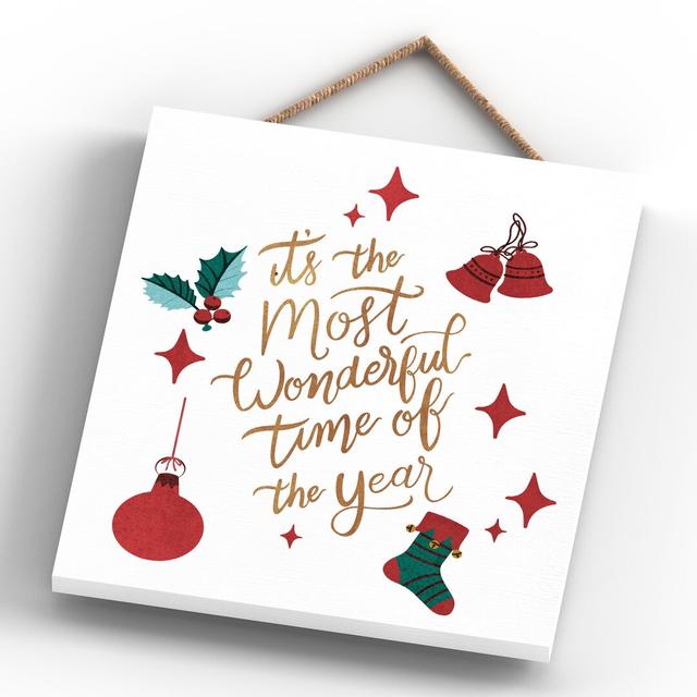 Christmas Wall Decor with Stocking and Bells - The Seasonal Aisle on Productcaster.