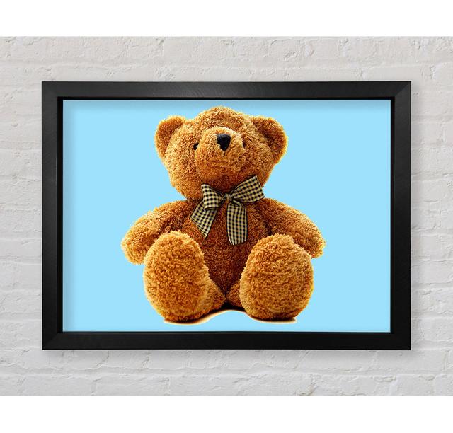 Gerahmtes Leinwandbild Teddy Bear Bow Lilac Happy Larry Farbe: Hellblau, Format: Poster mit schwarzem Rahmen, Größe: 84,1 cm H x 118,9 cm B x 3,4 cm T on Productcaster.