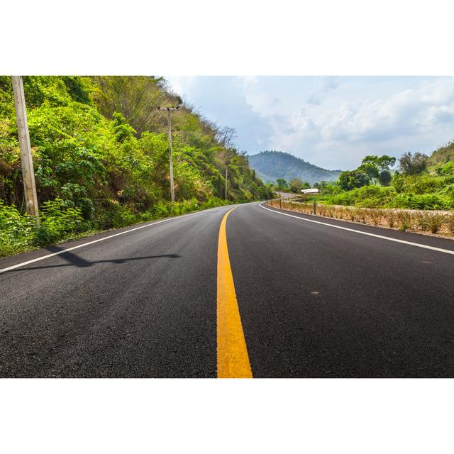 Road and Mountain - Wrapped Canvas Photograph Union Rustic Size: 30cm H x 46cm W x 3.8cm D on Productcaster.