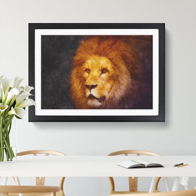 Lion Vol.4 - Picture Frame Graphic Art East Urban Home Size: 48cm H x 65cm W x 2cm D, Frame Option: Black Framed on Productcaster.