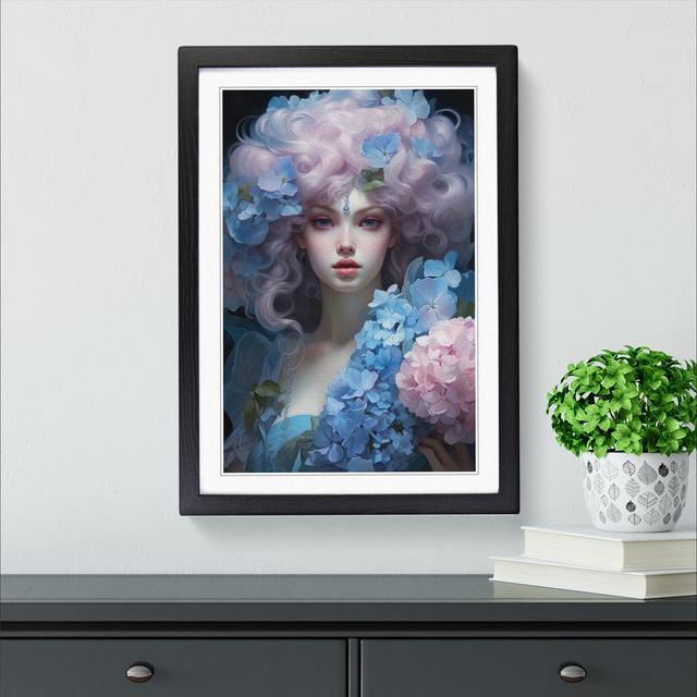 Hydrangea Rococo - Single Picture Frame Print on Wood Big Box Art Size: 64cm H x 46cm W x 2cm D, Frame Colour: Black Framed on Productcaster.