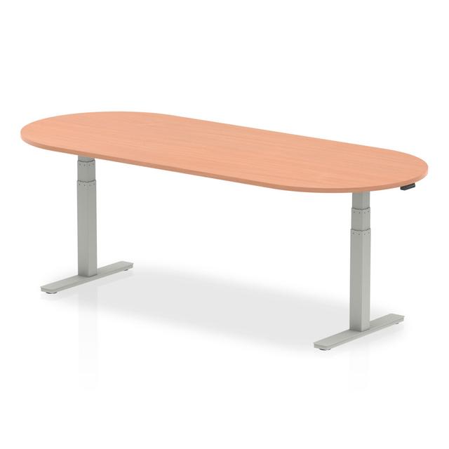 Racetrack Impulse Conference Table Inbox Zero Base Finish: Silver, Top Finish: Beech, Size: 131cm H x 180cm W x 100cm D on Productcaster.