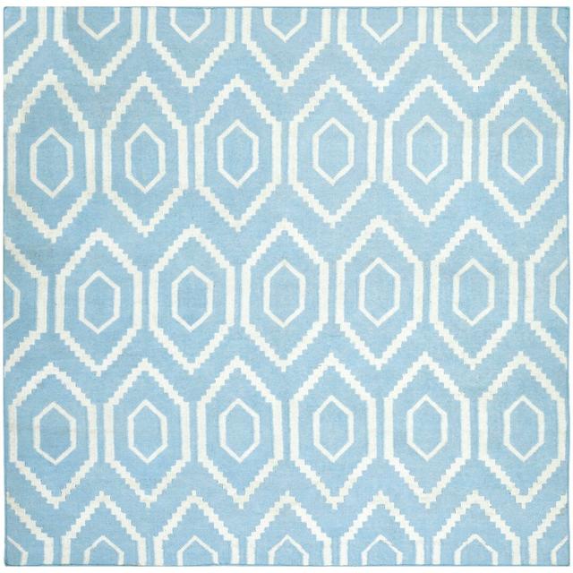 Normal Handmade Flatweave Wool Light Blue Rug Corrigan Studio Rug Size: Square 182cm on Productcaster.