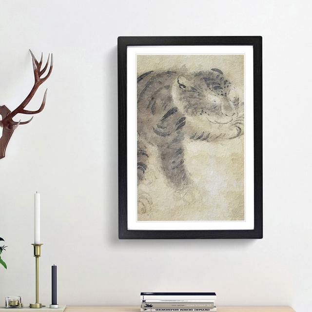 Tiger Licking its Paw by Tawaraya Sotatsu - Picture Frame Painting Print East Urban Home Frame Option: Black Framed, Size: 36cm H x 27cm W x 2cm D on Productcaster.