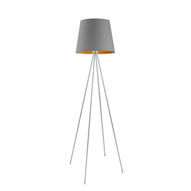 157 cm Stehlampe Dounton Canora Grey Gestellausführung: Grau, Schirmfarbe: Grau on Productcaster.