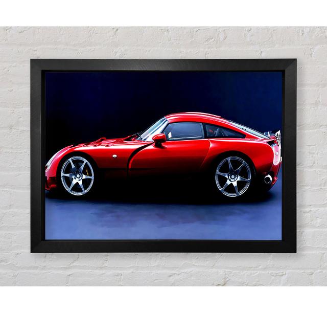 TVR Red Side Profile - Einzelner Bilderrahmen Kunstdrucke Ebern Designs Größe: 84,1 cm H x 118,9 cm B x 3,4 cm T on Productcaster.