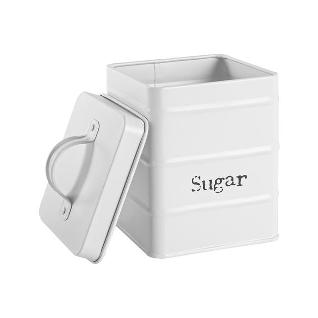 Harbour Housewares - Vintage Metal Kitchen Sugar Canister Harbour Housewares Colour: White, Size: 17cm H x 12cm W x 12cm D on Productcaster.