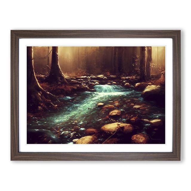 Awesome Forest Stream - Picture Frame Graphic Art Alpen Home Frame Colour: Walnut, Size: 25cm H x 34cm W x 2cm D on Productcaster.