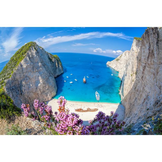 Navagio Beach by Extravagantni - Wrapped Canvas Photograph House of Hampton Size: 51cm H x 76cm W x 3.8cm D on Productcaster.