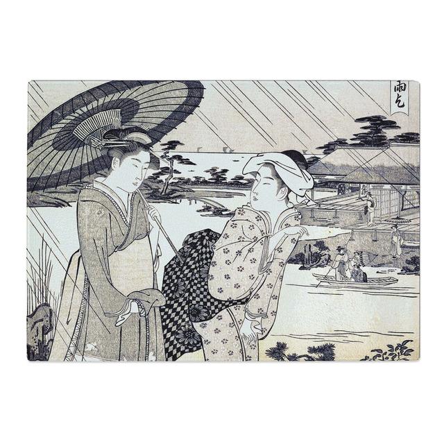 Tempered Glass Praying for Rain by Chobunsai Eishi Chopping Board East Urban Home Size: 39 cm x 28.5 cm on Productcaster.