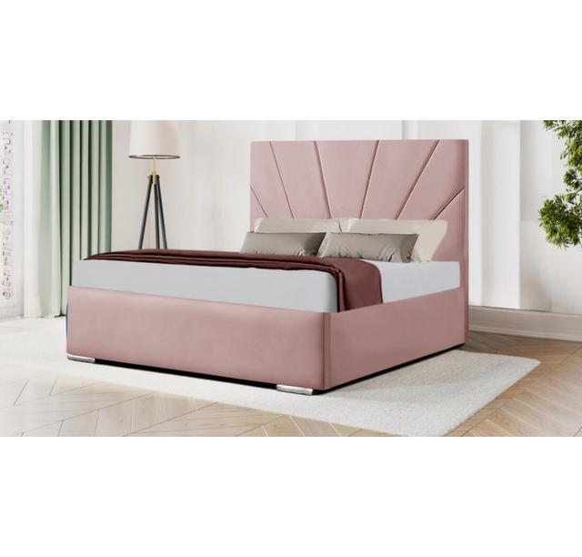 Ambere Bed Frame Latitude Run Size: Kingsize (5'), Colour: Pink on Productcaster.