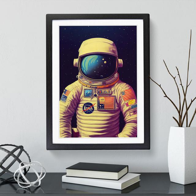 Marvellous Astronaut - Picture Frame Graphic Art 17 Stories Size: 34cm H x 25cm W x 2cm D, Frame Colour: Black Framed on Productcaster.