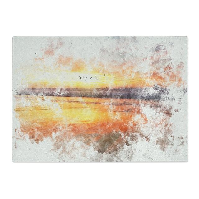 Tempered Glass Sunset over San Diego Beach Chopping Board East Urban Home Size: 20 cm x 28.5 cm on Productcaster.