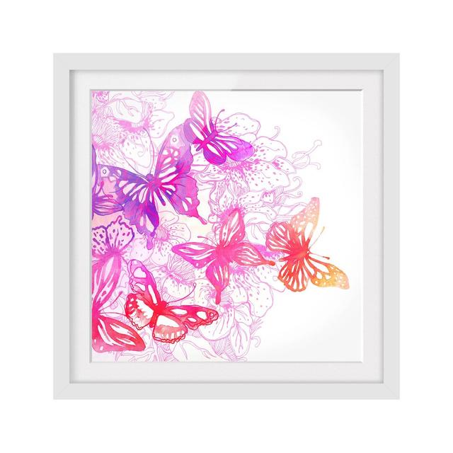 Butterfly Dream Framed Print East Urban Home Frame Options: Matt white, Size: 50cm H x 50cm W on Productcaster.