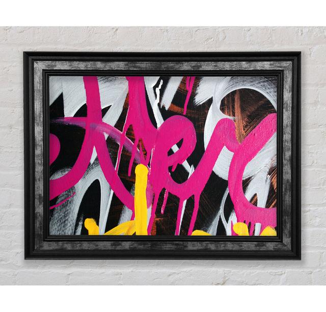 Swirl Of Pink Graffiti - Single Picture Frame Art Prints Bright Star Size: 84.1cm H x 142.2cm W x 1.5cm D on Productcaster.