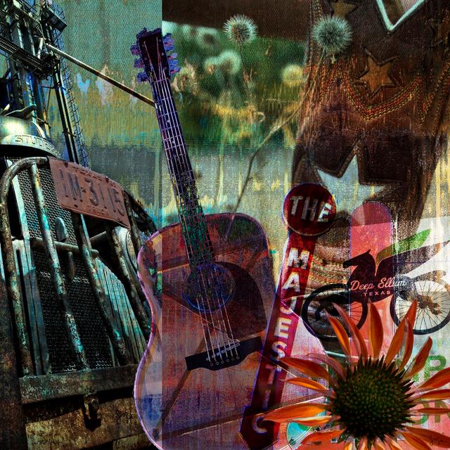 Guitar Collage by Sisa Jasper - Wrapped Canvas Photograph Rosalind Wheeler Size: 122cm H x 122cm W on Productcaster.