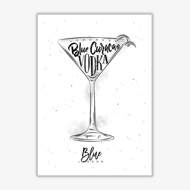 'Blue Lagoon Cocktail' Graphic Art East Urban Home Format: No Frame, Size: 85 cm H x 60 cm W x 1 cm D on Productcaster.