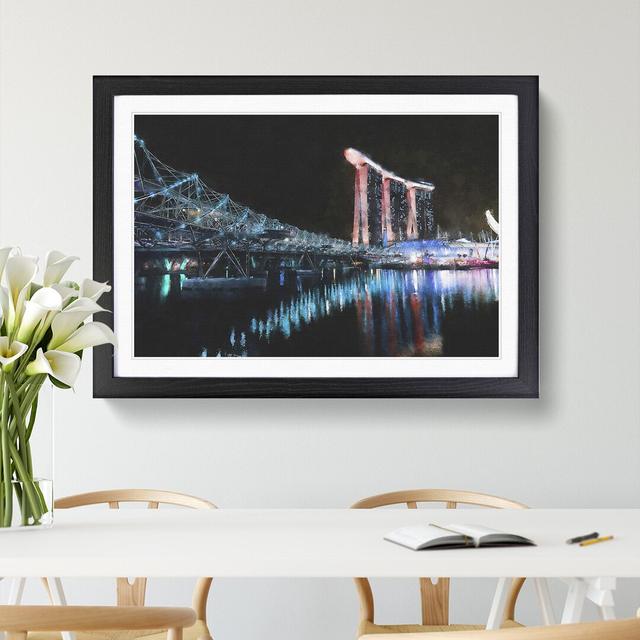 Helix Bridge at Marina Bay in Singapore - Picture Frame Graphic Art East Urban Home Frame Option: Black Framed, Size: 48cm H x 65cm W x 2cm D on Productcaster.