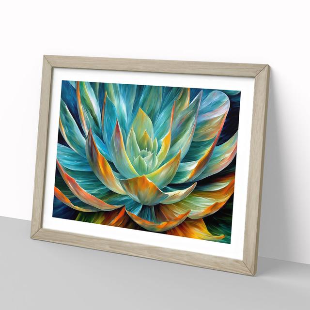 Succulent Plant Painting Vol.3 Abstract - Picture Frame Graphic Art Latitude Vive Size: 46cm H x 64cm W x 2cm D, Frame Colour: Oak Framed on Productcaster.