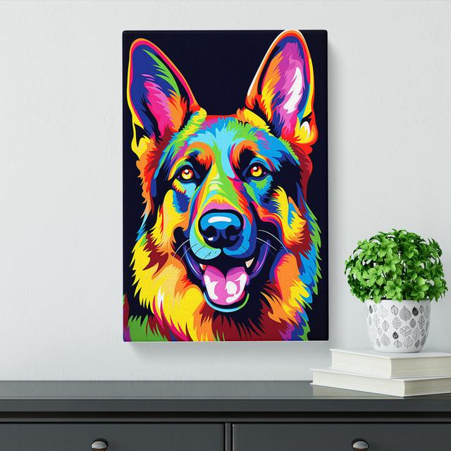 German Shepherd Pop - Print 17 Stories Size: 60cm H x 40cm W x 3cm D on Productcaster.