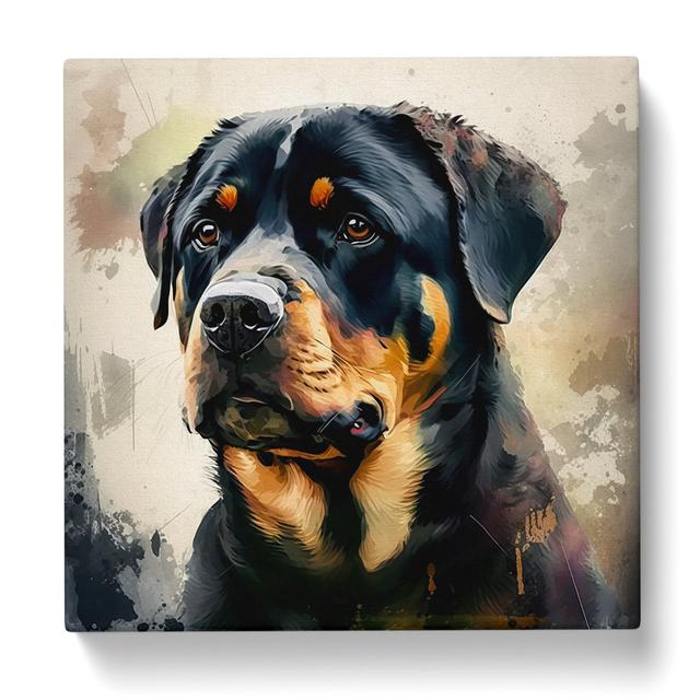 Rottweiler Gestural Art Marlow Home Co. Size: 35cm H x 35cm W x 3cm D on Productcaster.