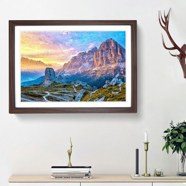 Mountain View - Picture Frame Painting Print East Urban Home Size: 36cm H x 48cm W x 2cm D, Frame Option: Walnut Framed on Productcaster.